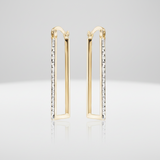 Elongated Hoop Two Tone 10K