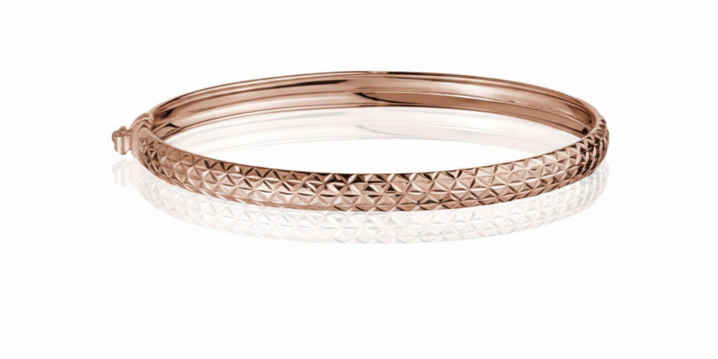 Diamond Cut Flex Bangle 10K