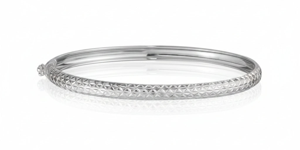 Diamond Cut Flex Bangle 10K