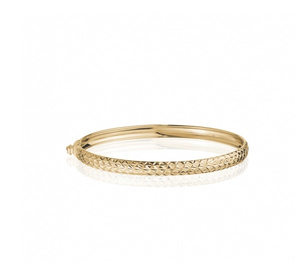 Diamond Cut Flex Bangle 10K