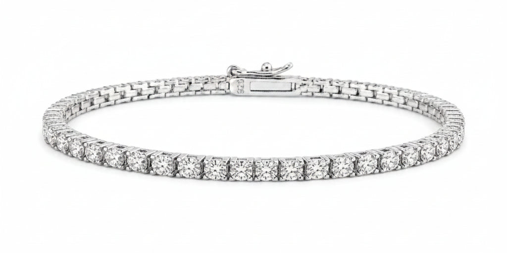 Lab-Grown Diamond Tennis Bracelet Sterling Silver 2.5mm