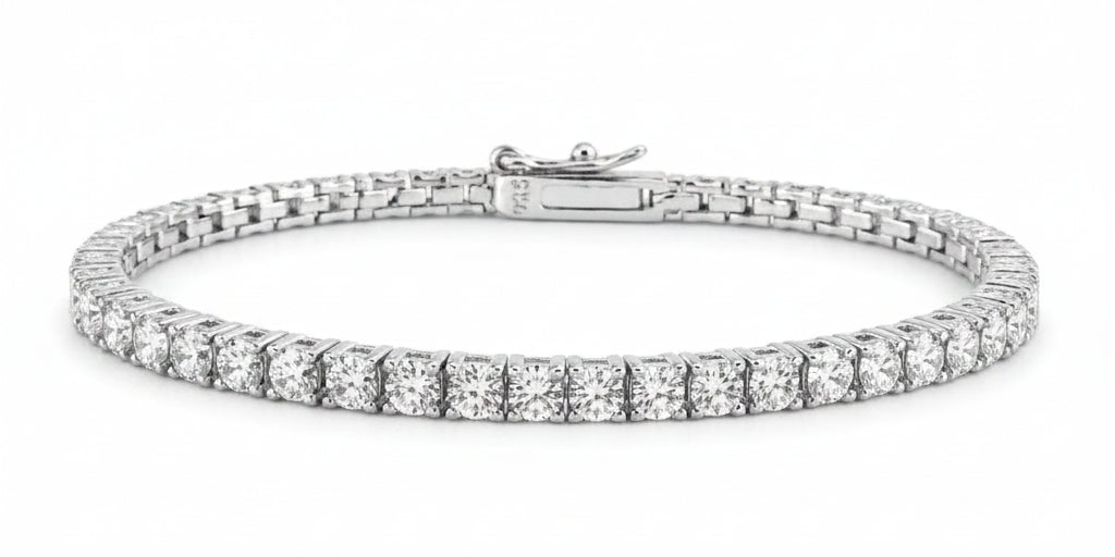 Lab-Grown Diamond Tennis Bracelet Sterling Silver 3mm