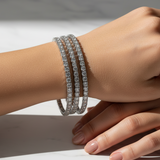 Lab-Grown Diamond Tennis Bracelet Sterling Silver 3mm
