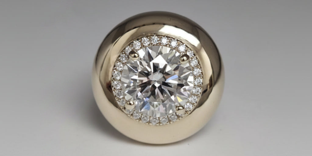 Candy Button Ring - Moissanite