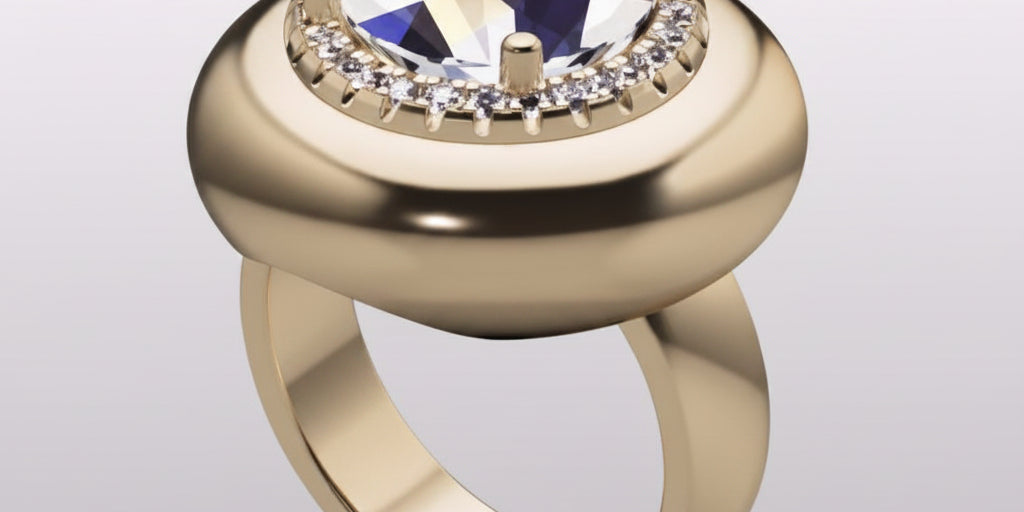 Candy Button Ring - Moissanite