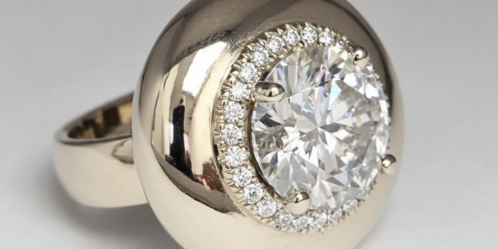 Candy Button Ring - Moissanite