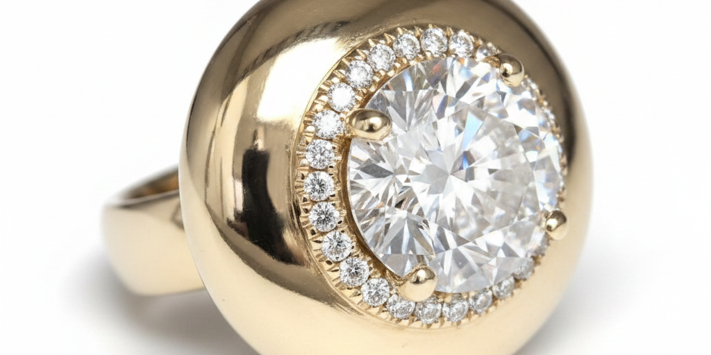 Candy Button Ring - Moissanite