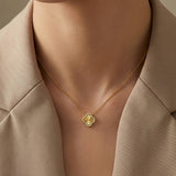 Mini Clover Necklace with CZ