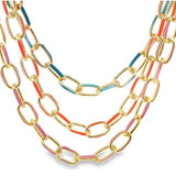 Enamel Paperclip Necklace / Bracelet