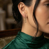 Dangle Paperclip & CZ Earrings
