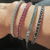 Lab Sapphire Tennis Bracelets