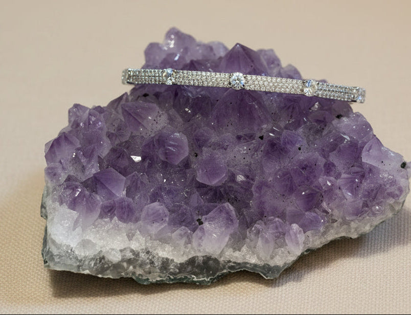 Pave Bangle & CZ Stones