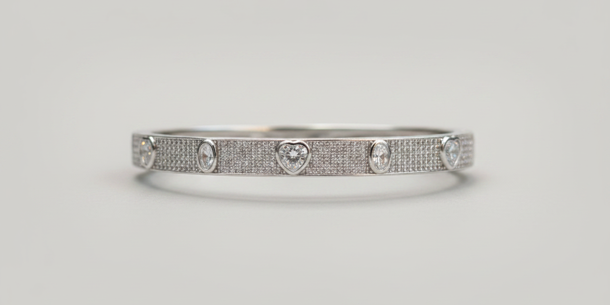Multi Stone Pave Bangle
