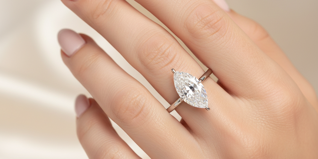 14K Marquise Solitaire