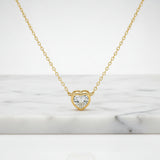 Heart Bezel Solitaire Necklace