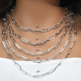 Paperclip Diamond Cut Necklace