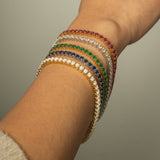 Lab Created Gemstone Tennis Bracelets