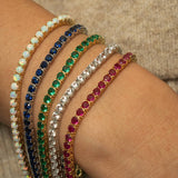 Lab Created Gemstone Tennis Bracelets