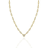 Bezel Paperclip Necklace