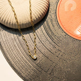 Bezel Paperclip Necklace