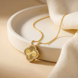 Mini Clover Necklace with CZ