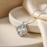 Mini Clover Necklace with CZ
