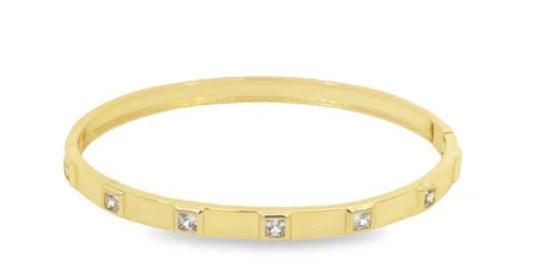 Square CZ Stone Bangle
