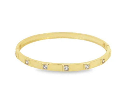 Square CZ Stone Bangle