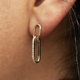 Dangle Paperclip & CZ Earrings