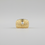 Wide Ribbed Band CZ