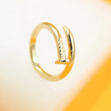 Nail Cuff Ring - Gold Filled