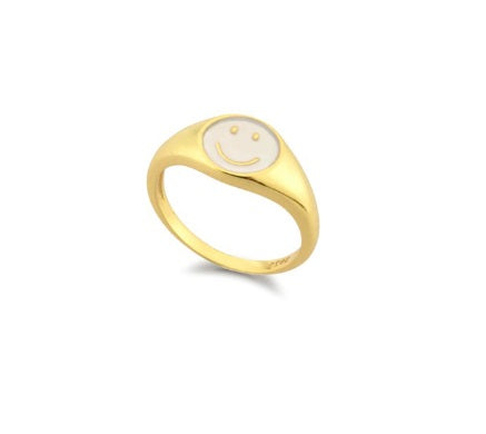 Smiley Enamel Ring